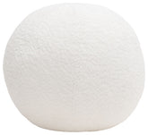 Single 14" Round Accent Pillow Ball in White Faux Shearling By Diamond Sofa